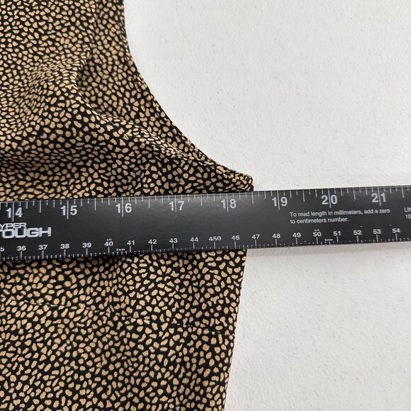 Vtg Leslie Fay Sleeveless Black Tan Maxi Dress Size 10 Animal Print Leopard Midi - Picture 5 of 9